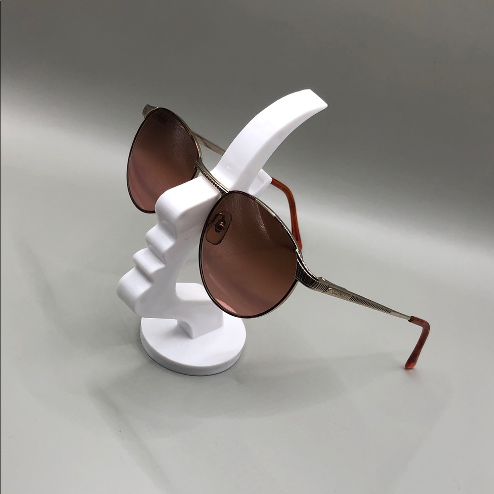 Vintage Serengeti Drivers Corning Optics Round Sunglasses Gold Brown UNISEX